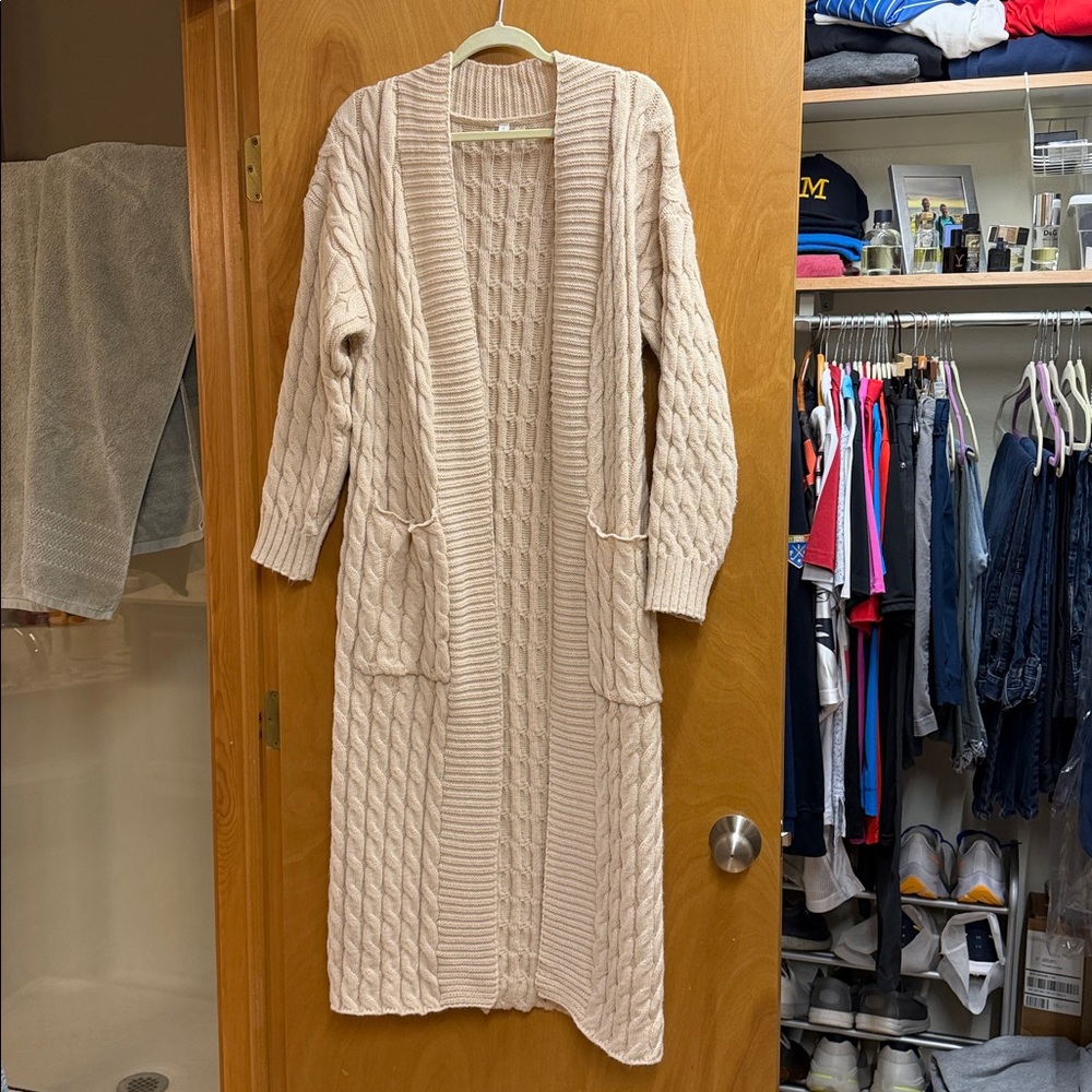 Vici Cream Cable Knit Duster Cardigan - Picture 7 of 8